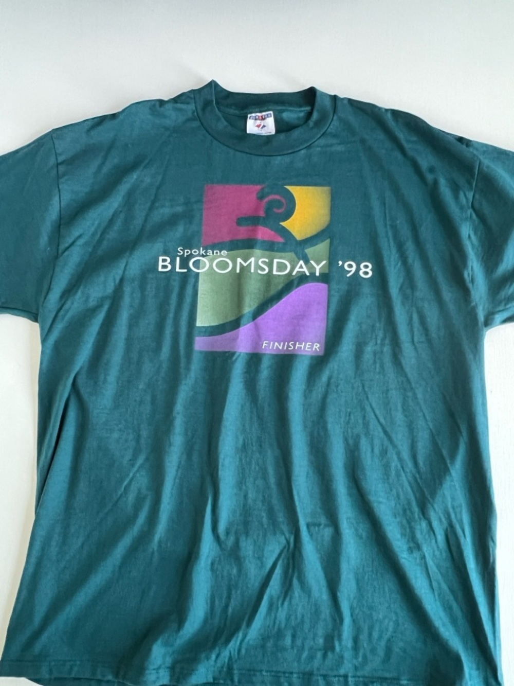Vintage Spokane Bloomsday '98 Finisher Tee - Teal - Picture 2 of 4